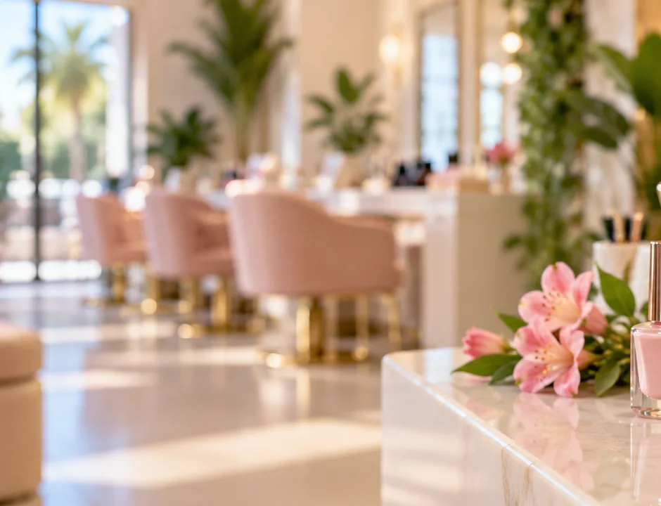 Espacio de manicura en un salón contemporáneo